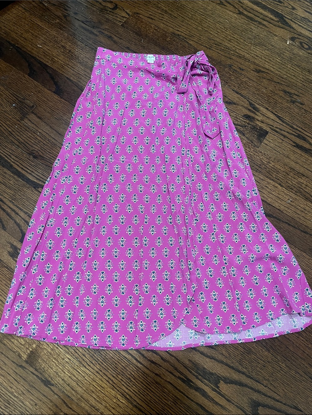 J. Crew Factory Pink Floral Wrap Midi Skirt